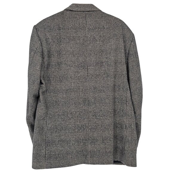 Christian Aujard Glen Plaid Cashmere Blazer Jacket 42R Black White Quiet Luxury - Picture 2 of 13